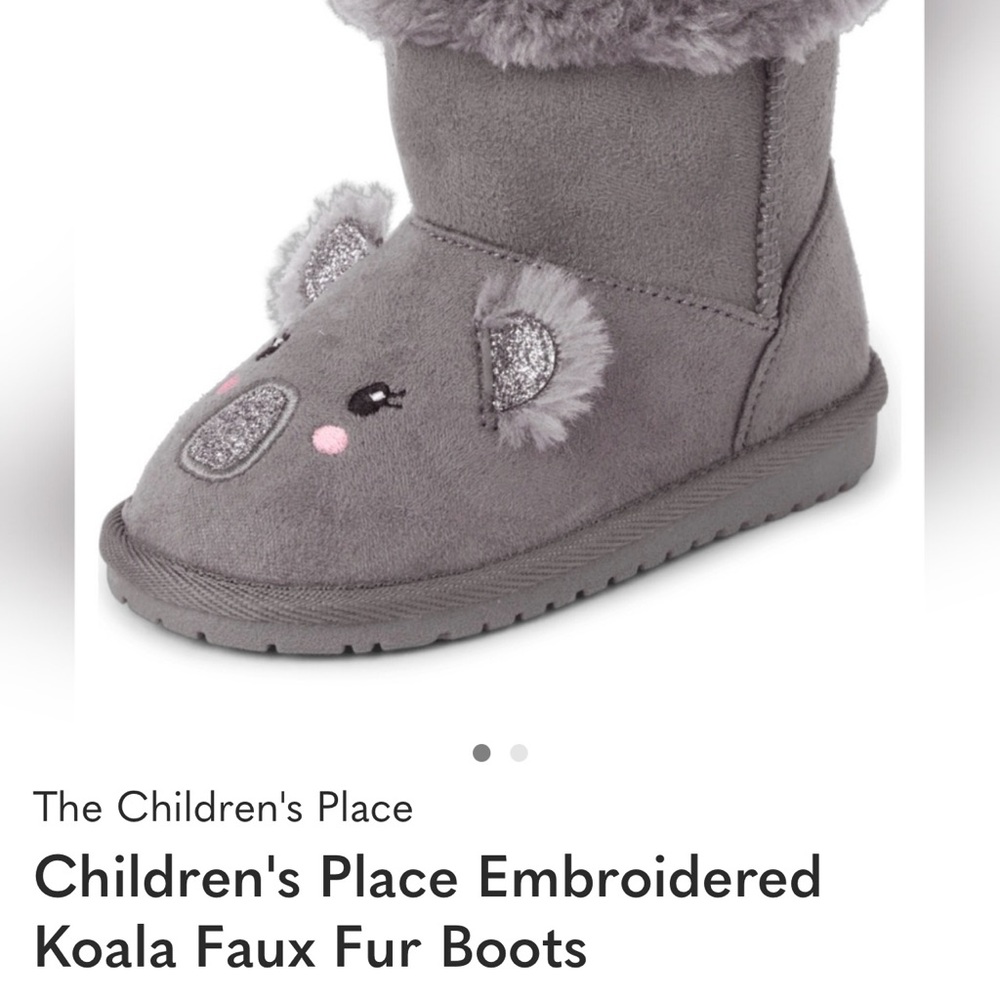 The Children's Place Gray Faux Fur Boots NWT